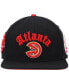 Фото #3 товара Men's Black Atlanta Hawks Old English Snapback Hat