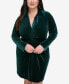 Фото #3 товара Plus Size Velvet Twist-Front Sheath Dress