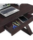 Фото #8 товара Trendy Writing Desk With Drawer, Espresso