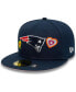 Фото #1 товара Men's Navy New England Patriots Chain Stitch Heart 59FIFTY Fitted Hat