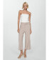 ფოტო #4 პროდუქტის Women's Chalk-Stripe Straight Trousers