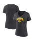 Women's Heather Charcoal Iowa Hawkeyes Evergreen Campus V-Neck T-shirt