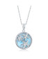 ფოტო #1 პროდუქტის Sterling Silver Round Larimar Starfish Pendant