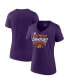ფოტო #1 პროდუქტის Women's Purple Phoenix Suns 2022 Pacific Division Champions Locker Room V-Neck T-shirt