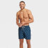 Фото #2 товара Men's 7" Crab Print Swim Shorts with Boxer Brief Liner - Goodfellow & Co Navy