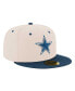 Фото #3 товара Men's Cream, Navy Dallas Cowboys Two-Tone Chrome 59FIFTY Fitted Hat