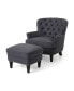 Фото #1 товара Correia Contemporary Tufted Club Chair and Ottoman Set, 2 Piece