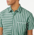 Free Assembly Shirt Men's Medium Green Striped Cotton Collared Classic Button-Up