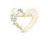 Romantic gold-plated 2in1 heart brooch with crystals and mother-of-pearl JL0841