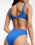 Фото #3 товара We Are We Wear rib Ashley Midrise brazilian bikini bottom in blue