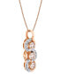 Фото #2 товара Macy's morganite (3/4 ct. t.w.) & Diamond (1/5 ct. t.w.) Triple Loop 18" Pendant Necklace in 14k Rose Gold