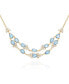 Gold-Tone Blue and Clear Glass Stone Statement Chain Necklace