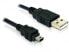 Delock 82252 - 1.5 m - USB A - Mini-USB B - USB 2.0 - Male/Male - Black