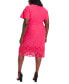 ფოტო #2 პროდუქტის Plus Size Lace-Trim Fit & Flare Dress