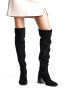 Фото #1 товара Pimkie suede knee high boot in black