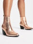 Glamorous Wide Fit western ankle boots in bronze exclusive to ASOS