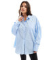 ASOS DESIGN relaxed shirt in blue Синий, 42 - фото #4