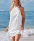 Фото #3 товара Women's Eyelet Halterneck Mini Beach Dress
