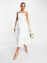 Dream Sister Jane Bridal tiered midi dress in lace with pearl details