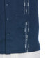 Men's Short Sleeve Leaf Linen Blend Embroidered Guayabera Button-Front Shirt