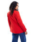 Фото #8 товара Stradivarius oversized tailored blazer in red