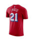 ფოტო #2 პროდუქტის Men's Joel Embiid Red Philadelphia 76ers 2022/23 Statement Edition Name and Number T-shirt