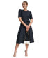 Фото #4 товара Women's Polka-Dot Puff-Sleeve Midi Dress
