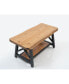 Фото #7 товара Furnish Home Store Berlin 39" Solid Wood Rustic Coffee Cocktail Table For Living Rooms With Shelf