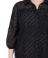 Фото #4 товара Petite 3/4 Sleeve Foiled Jacquard Chiffon Blouse