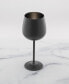 18 Oz Brushed Black Stainless Steel White Wine Glasses, Set of 4