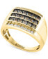 ფოტო #1 პროდუქტის EFFY® Men's Espresso Diamond (5/8 ct. t.w.) & White Diamond (1/3 ct. t.w.) Ring in 14k Gold