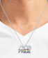 ფოტო #4 პროდუქტის Diamond Accented Disc, Heart & PRIDE Pendant Necklace in Sterling Silver, 16" + 4" extender