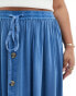 Yours button through midi skirt in light blue