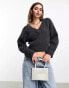 Monki v neck knitted sweater in dark grey melange 2XL - фото #2