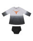 ფოტო #3 პროდუქტის Newborn and Infant Boys and Girls Boys and Girls Gray, Black Texas Longhorns Hand in Hand Ombre Dress and Bloomers Set