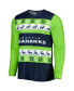 ფოტო #4 პროდუქტის Men's College Navy Seattle Seahawks Team Ugly Pajama Set