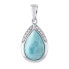 Фото #1 товара Silver pendant with natural larimar JST13327PLR