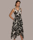 Фото #4 товара Donna Karan Women's Printed Handkerchief-Hem Dress