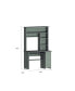 Aberdeen 2-Drawer 7-Shelf Computer Desk With Hutch Light Gray