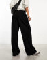 Фото #3 товара Vero Moda jersey wide leg dad trousers in black