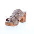 Bed Stu Enticing F399018 Womens Brown Leather Slip On Heeled Sandals Shoes