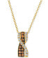 ფოტო #1 პროდუქტის Chocolate Diamond & Nude Diamond Crossover 18" Pendant Necklace (5/8 ct. t.w.) in 14k Gold