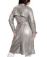 Women's Adele Double-Breasted Belted Metallic Trench Coat