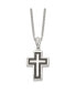 Фото #3 товара Chisel antiqued Polished Cross Pendant on a Curb Chain Necklace