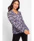 Фото #1 товара Women's Long Sleeve Allover Print Geo Print T-Shirt containing TENCEL[TM] Modal