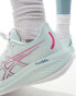 Asics Gel-Cumulus 26 neutral running trainers in light blue and pink