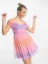 Фото #1 товара Anaya bardot tulle mini dress in ombre