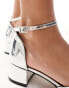 ASOS DESIGN Syrup mid block heeled shoes in silver