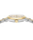 ფოტო #2 პროდუქტის Salvatore Women's Swiss Diamond Accent Two-Tone Stainless Steel Bracelet Watch 25mm