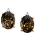ფოტო #2 პროდუქტის Smoky Quartz (4-1/2 ct. t.w.) & Diamond (1/20 ct. t.w.) Stud Earrings in 14k Gold